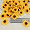 100Pcs Yellow Artificial Sunflower & Daisy Flower Heads – Mini Fake Flowers for Summer Wreaths, Bouquets, and Craft Decorations